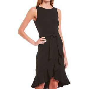 Calvin Klein Ruffle Hem Belted Dress NWT 8